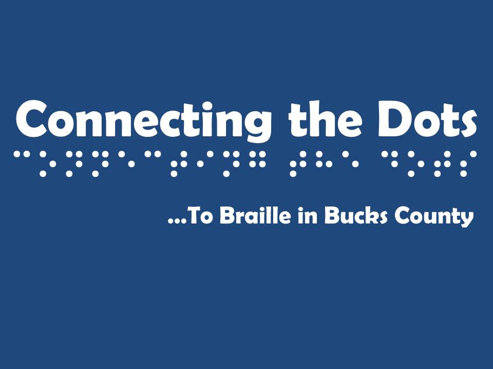Connecting the dots to braille in bucks county logo