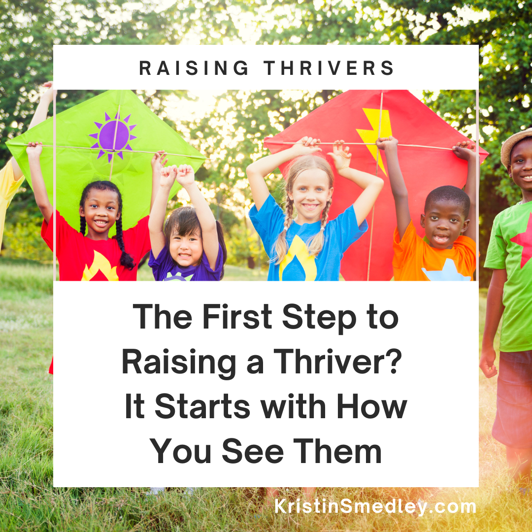 riaisnt thrivers post about first step to thriving and image of happy children
